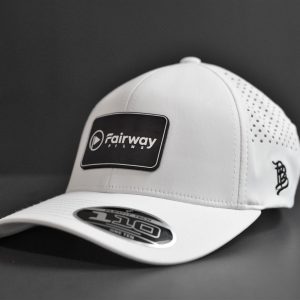 Fairway Films Performance Leather Patch Hat White
