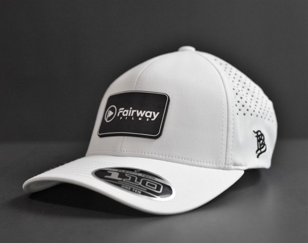 Fairway Films Performance Leather Patch Hat White